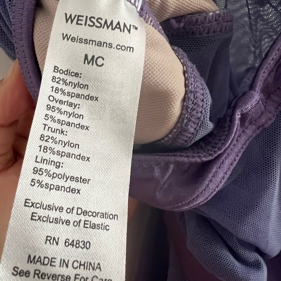 Weissman Dance Costume MC Draped Fabric with Lace Embellishment at bodice - Picture 11 of 15